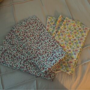 Pier 1 Floral Cotton Napkin - 2 Sets / Pink & Yellow and Pink and Green.
